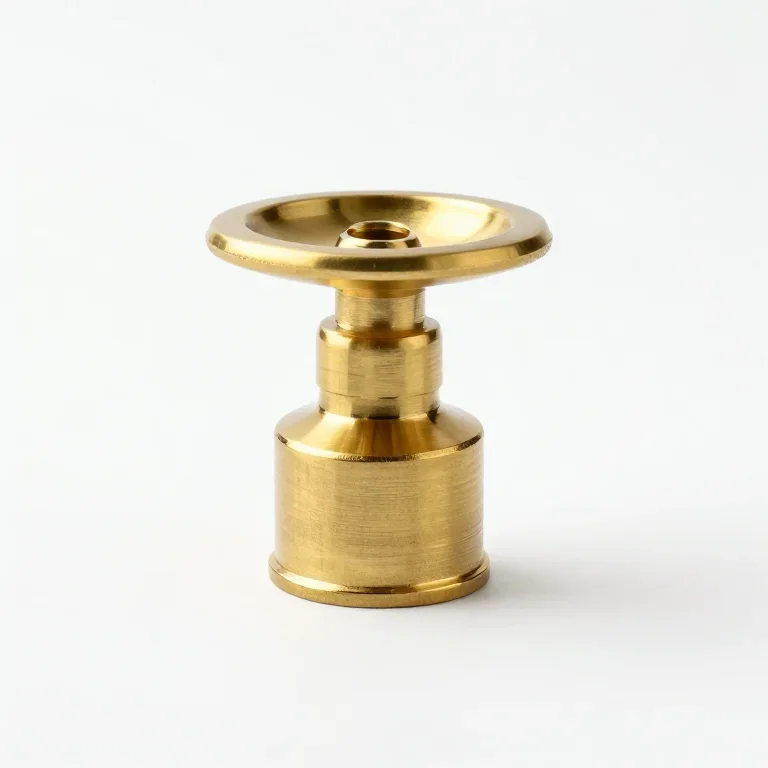 a brass sprinkler head, three-quarter view, single item fully visible and centred, isolated o...