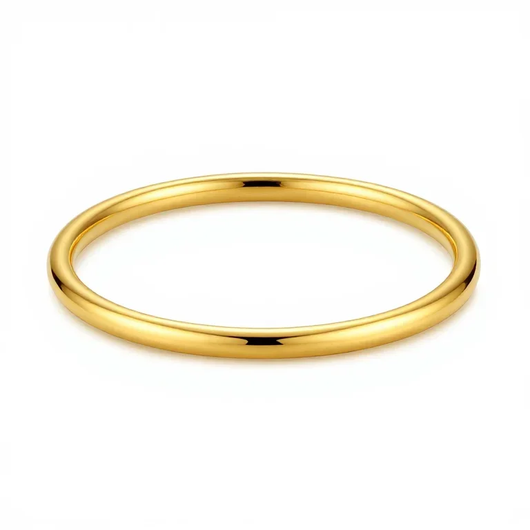a gold bangle bracelet, front view, single item fully visible and centred, isolated on a pure...