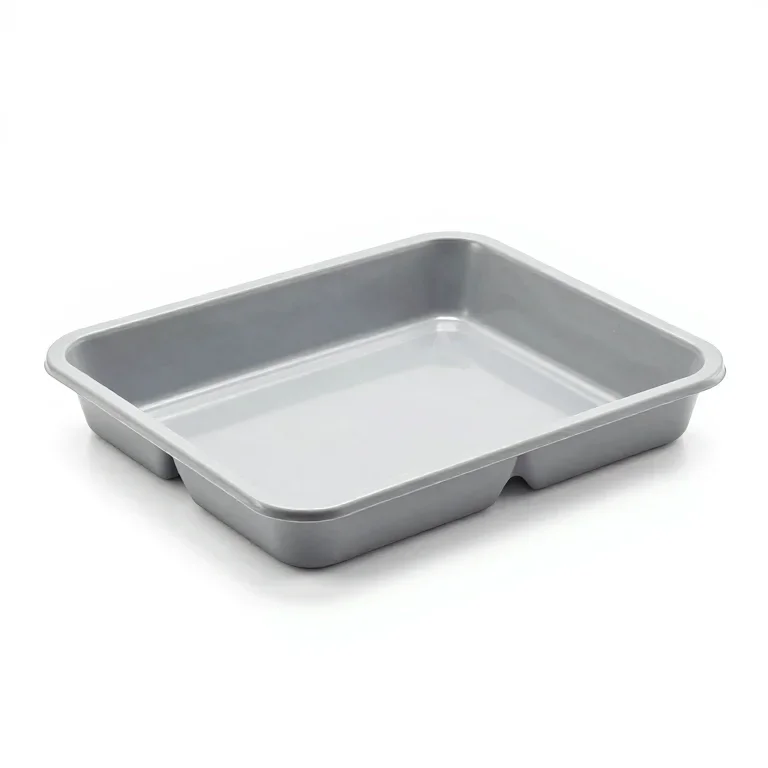 a plastic paint tray with a moulded well, three-quarter view, single item fully visible and c...