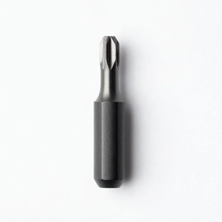 a screwdriver bit set in a black holder, top-down view, single item fully visible and centred...