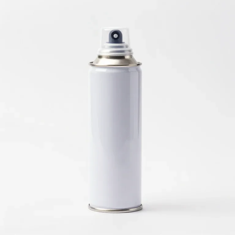 a shaving foam aerosol can, front view, single item fully visible and centred, isolated on a...
