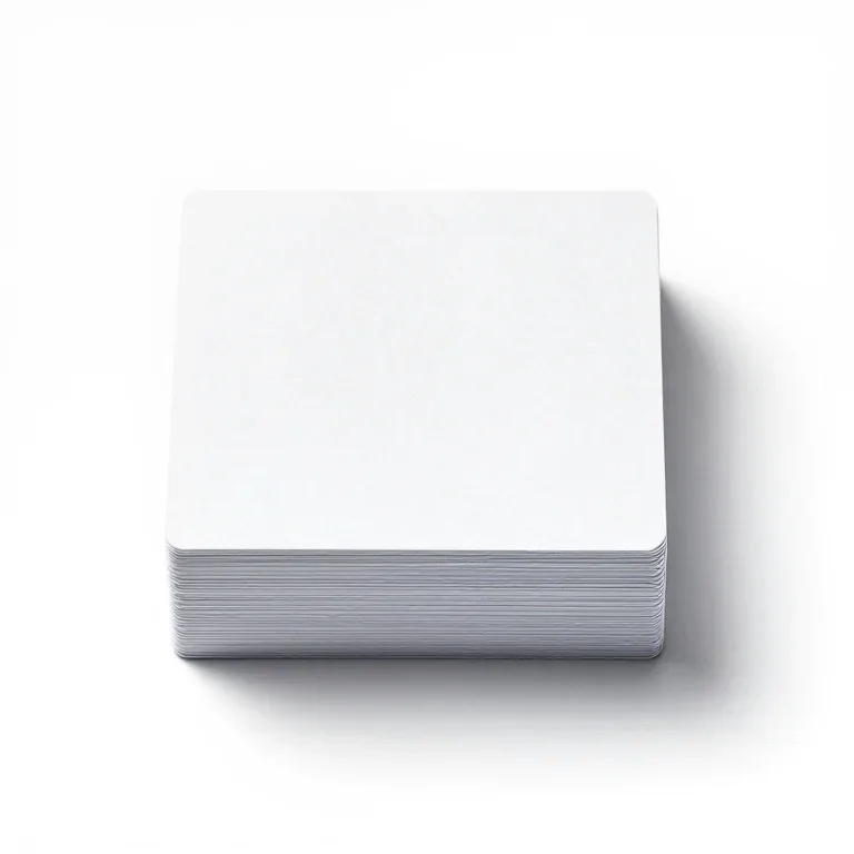a stack of index cards with a divider, top-down view, single item fully visible and centred,...