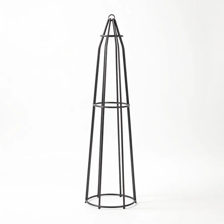 a wire cloche plant support, front view, single item fully visible and centred, isolated on a...