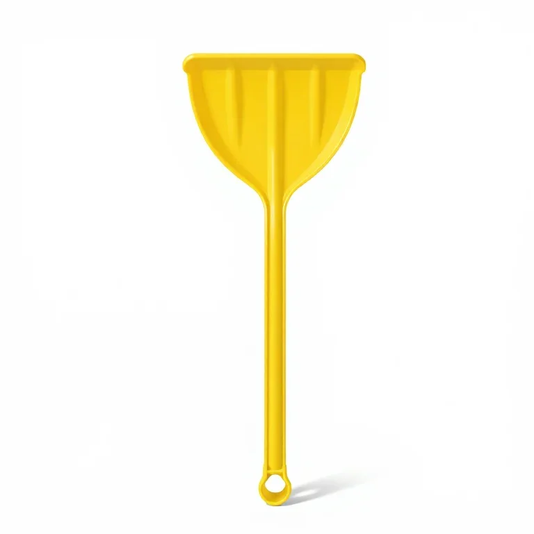 a yellow leaf rake with a plastic head, three-quarter view, single item fully visible and cen...