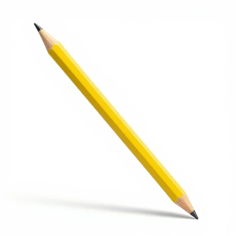 a yellow wooden pencil, side view, single item fully visible and centred, isolated on a pure...
