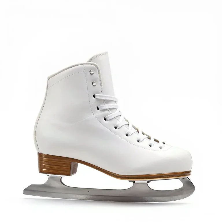 an ice skate with a steel blade, side view, single item fully visible and centred, isolated o...