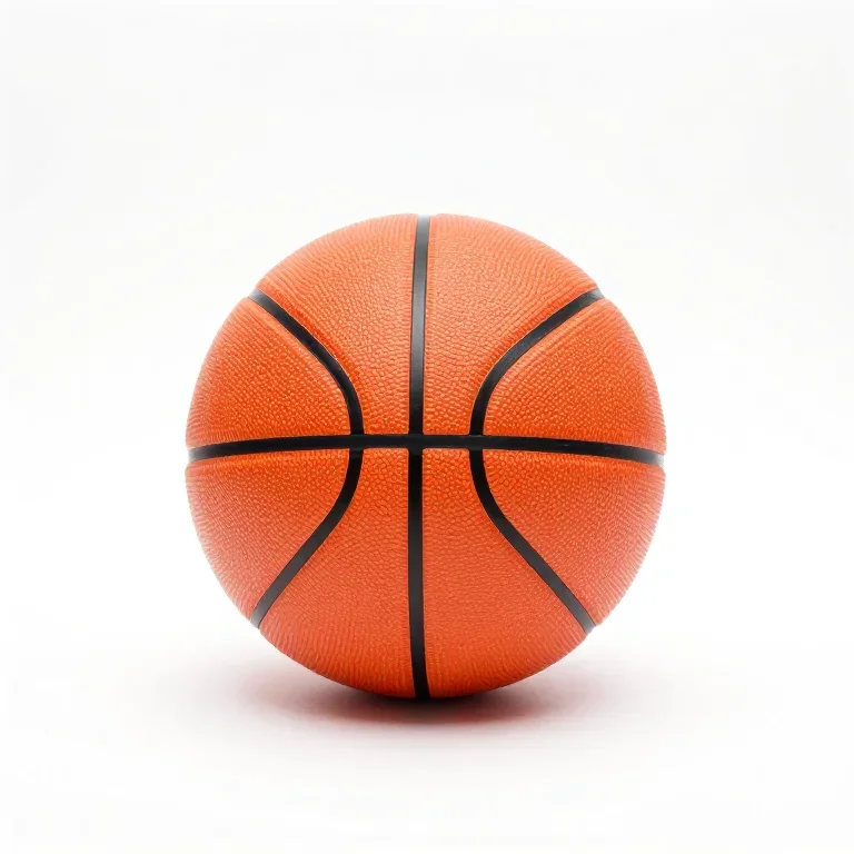 an orange basketball with black seams, three-quarter view, single item fully visible and cent...