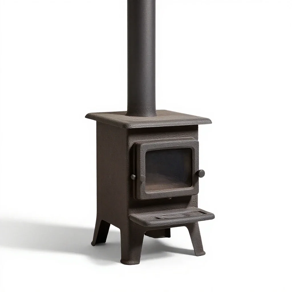 Cast iron stove isolated on a white background