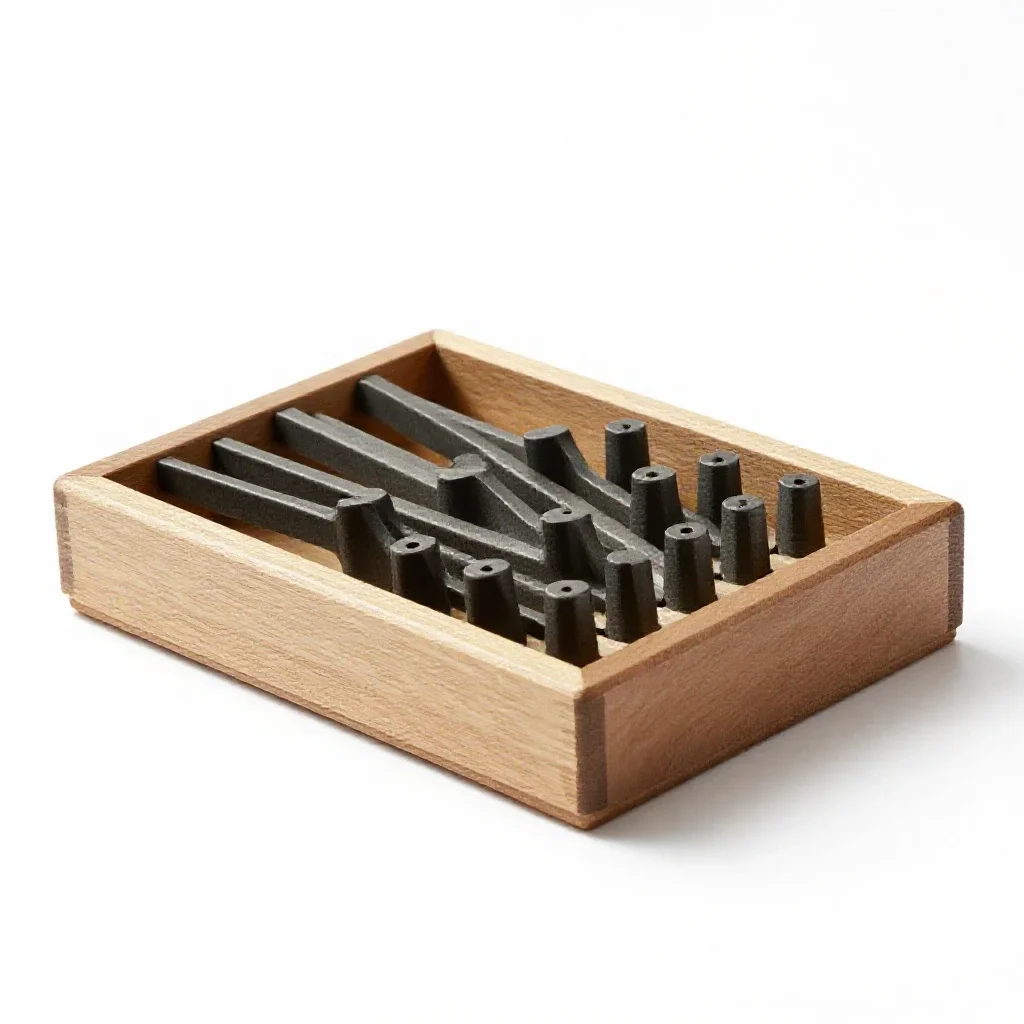 Linotype slug tray isolated on a white background