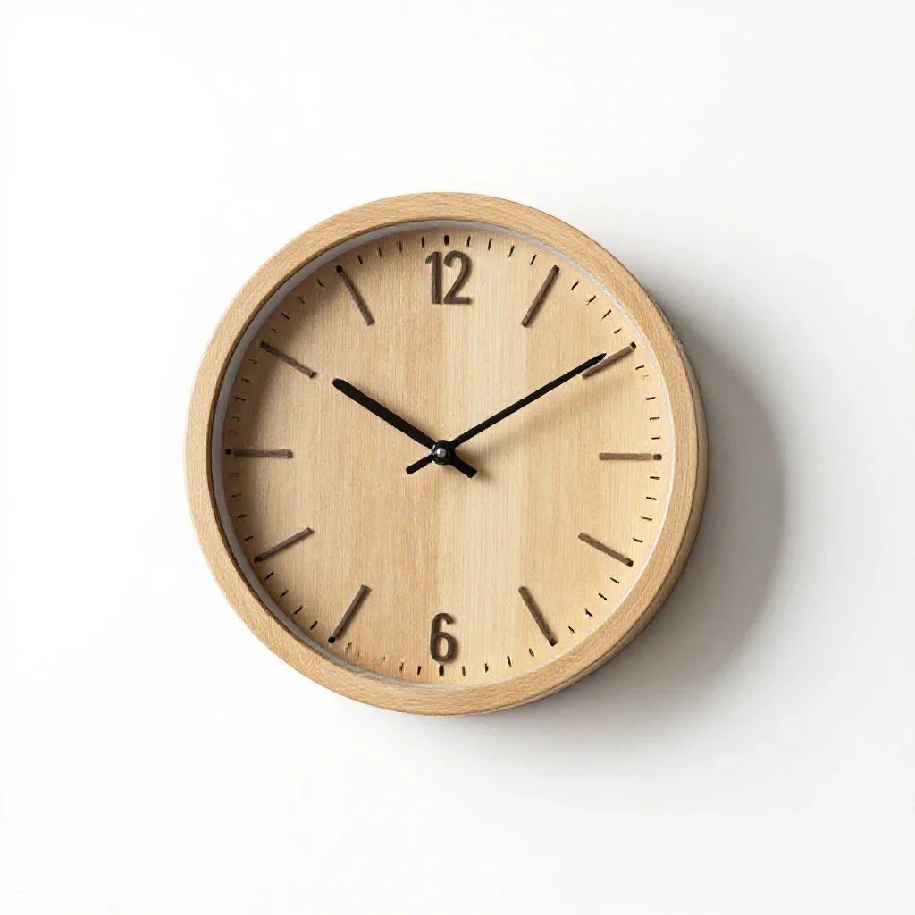 Pendulum wall clock isolated on a white background