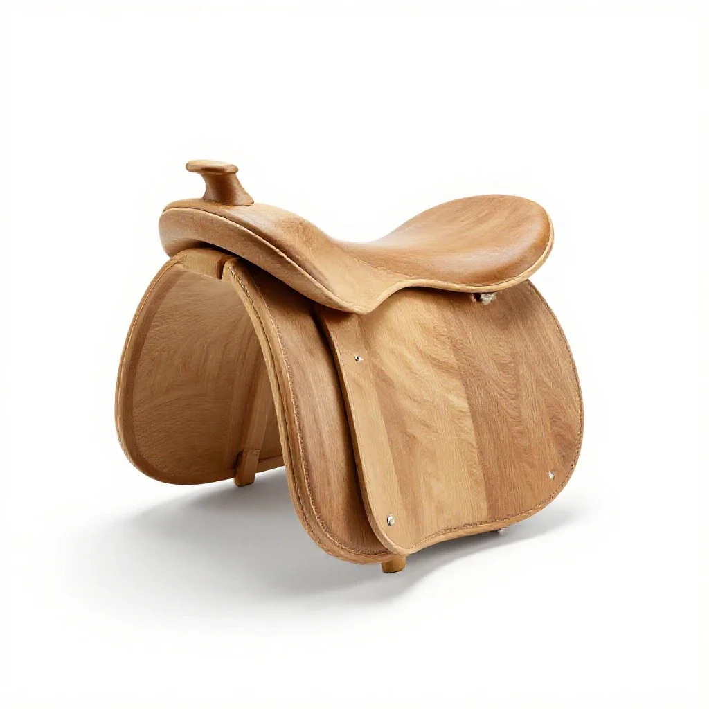Saddle on a stand isolated on a white background