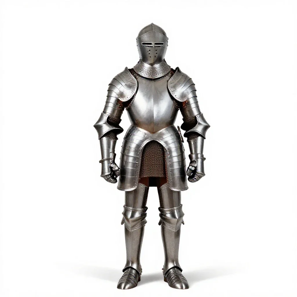 Suit of ceremonial armour isolated on a white background
