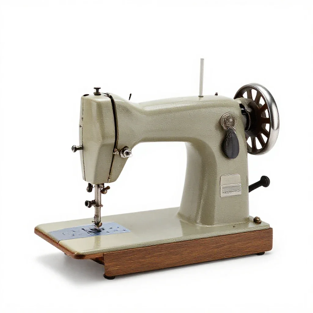Treadle sewing machine isolated on a white background