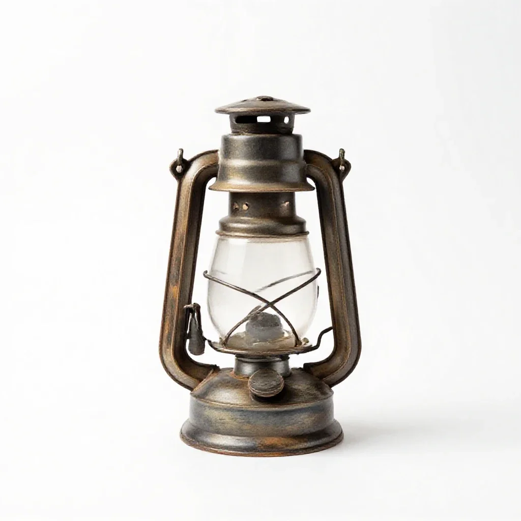 Oil lamp isolated on a white background