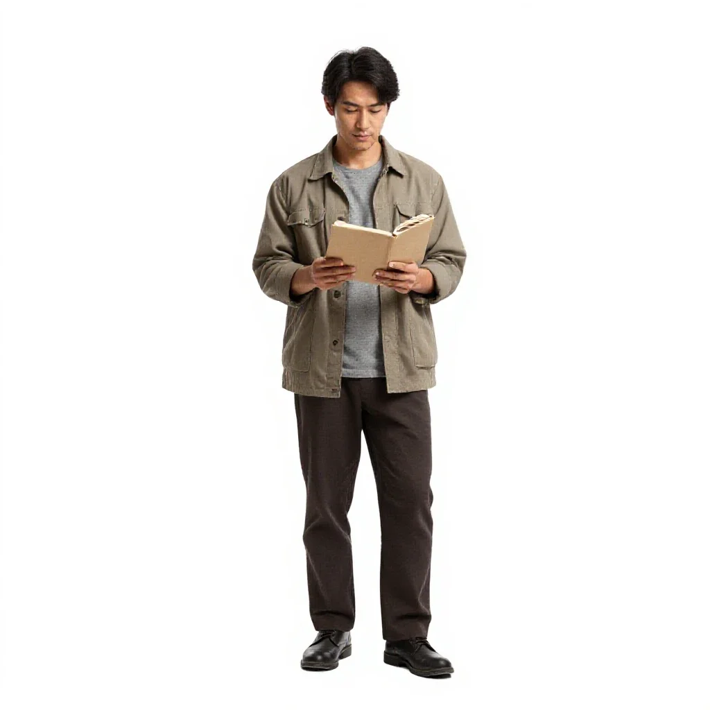 River merchant with a ledger isolated on a white background