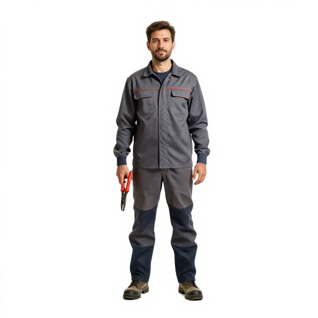 Vineyard worker with secateurs isolated on a white background