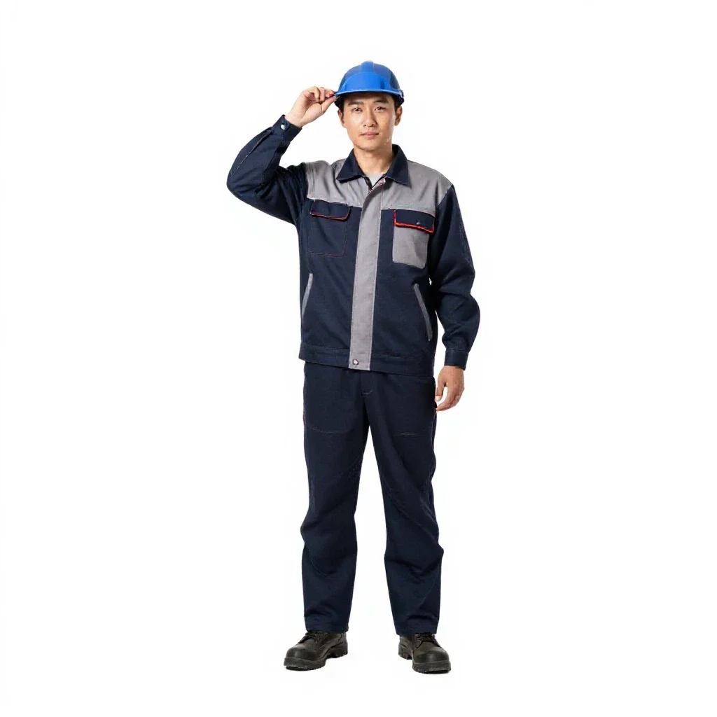 Welder lifting a visor isolated on a white background