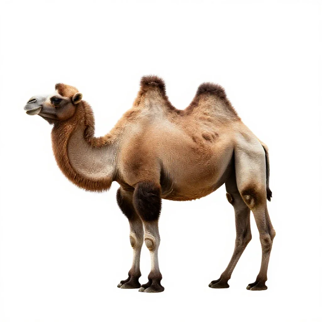 Bactrian camel isolated on a white background