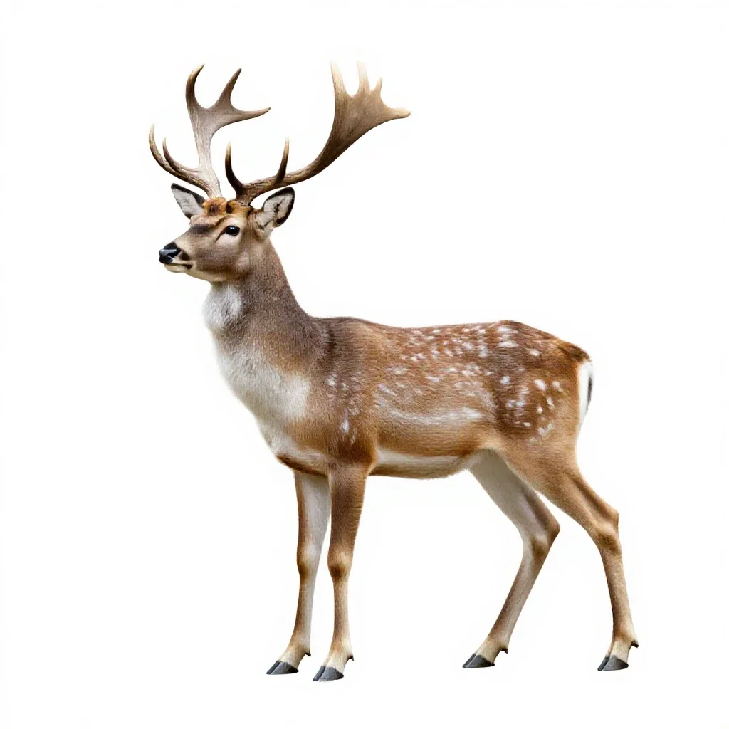 Crystalline deer isolated on a white background