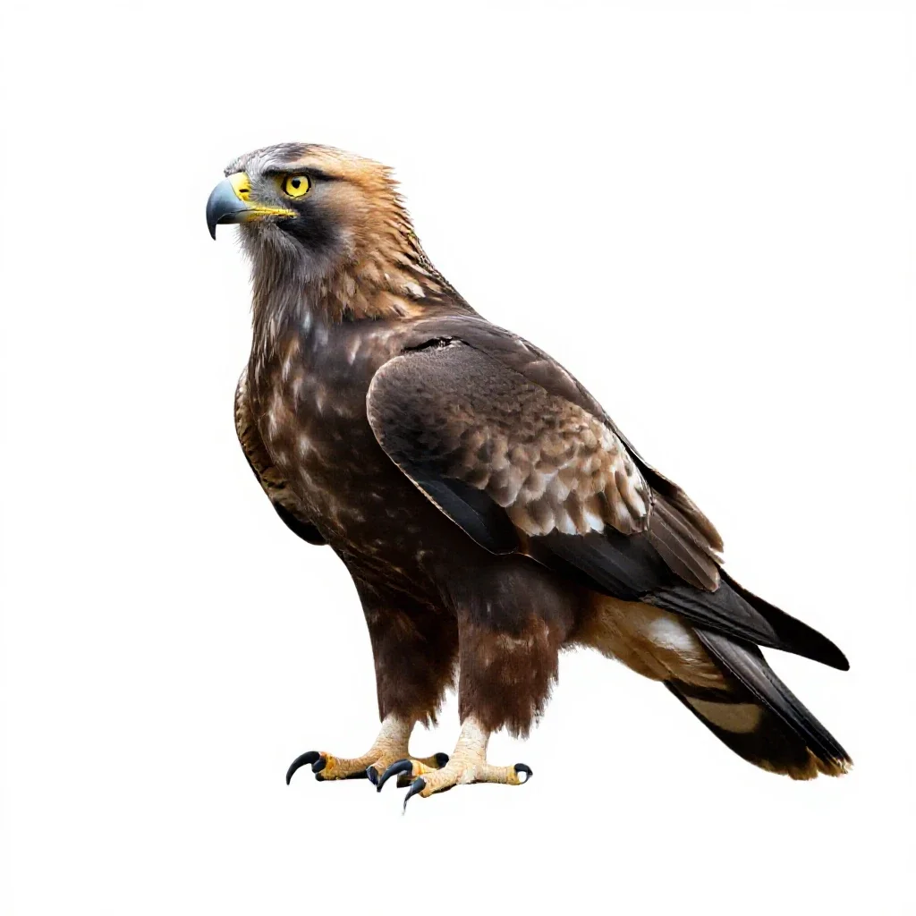Griffin perched isolated on a white background