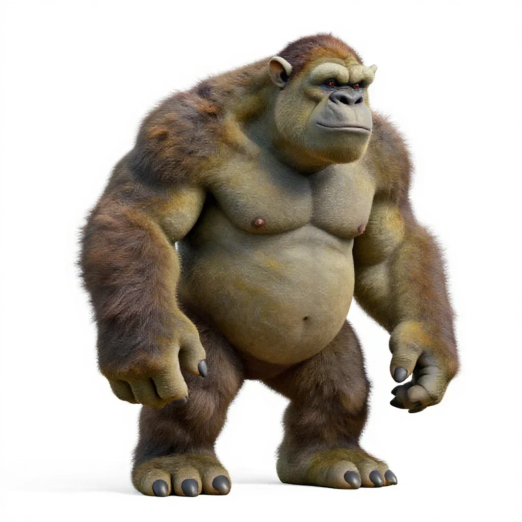 Hulking troll isolated on a white background
