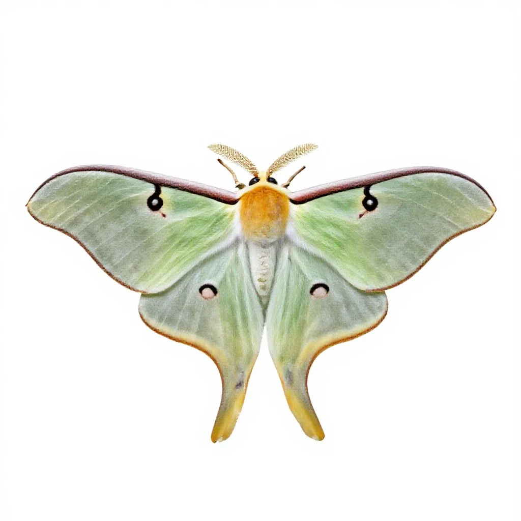 Luna moth isolated on a white background