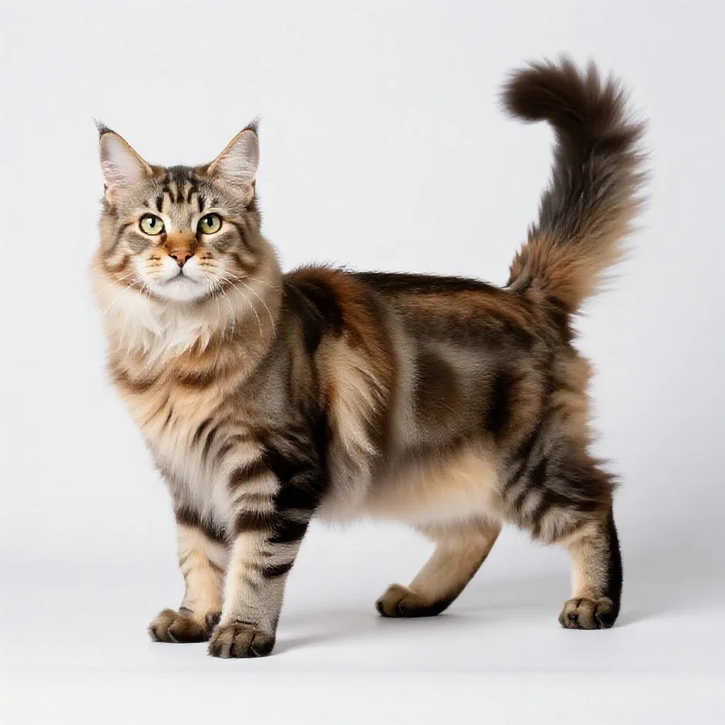 Maine coon cat isolated on a white background