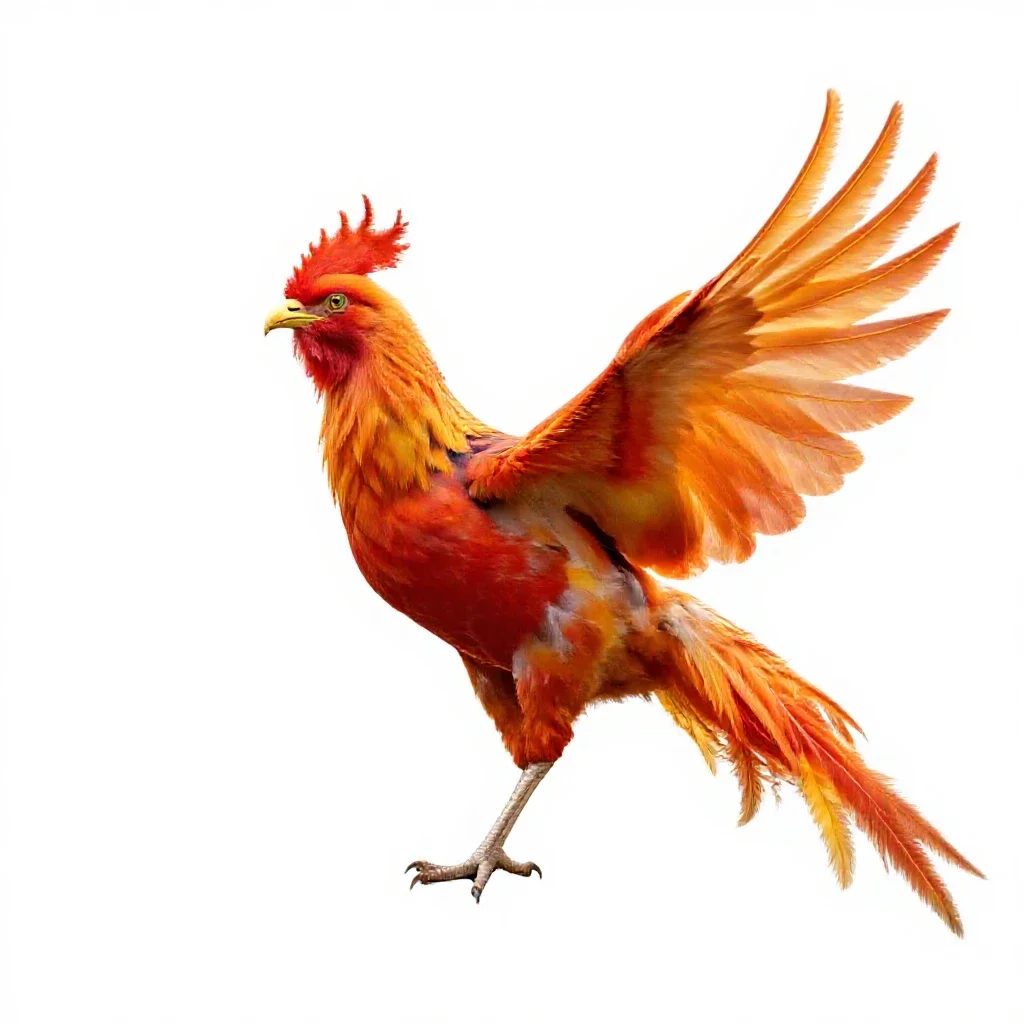 Phoenix in flame isolated on a white background