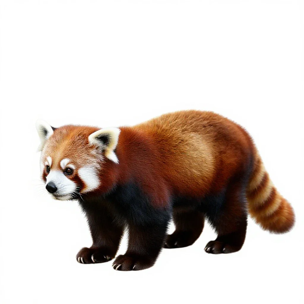 Red panda isolated on a white background