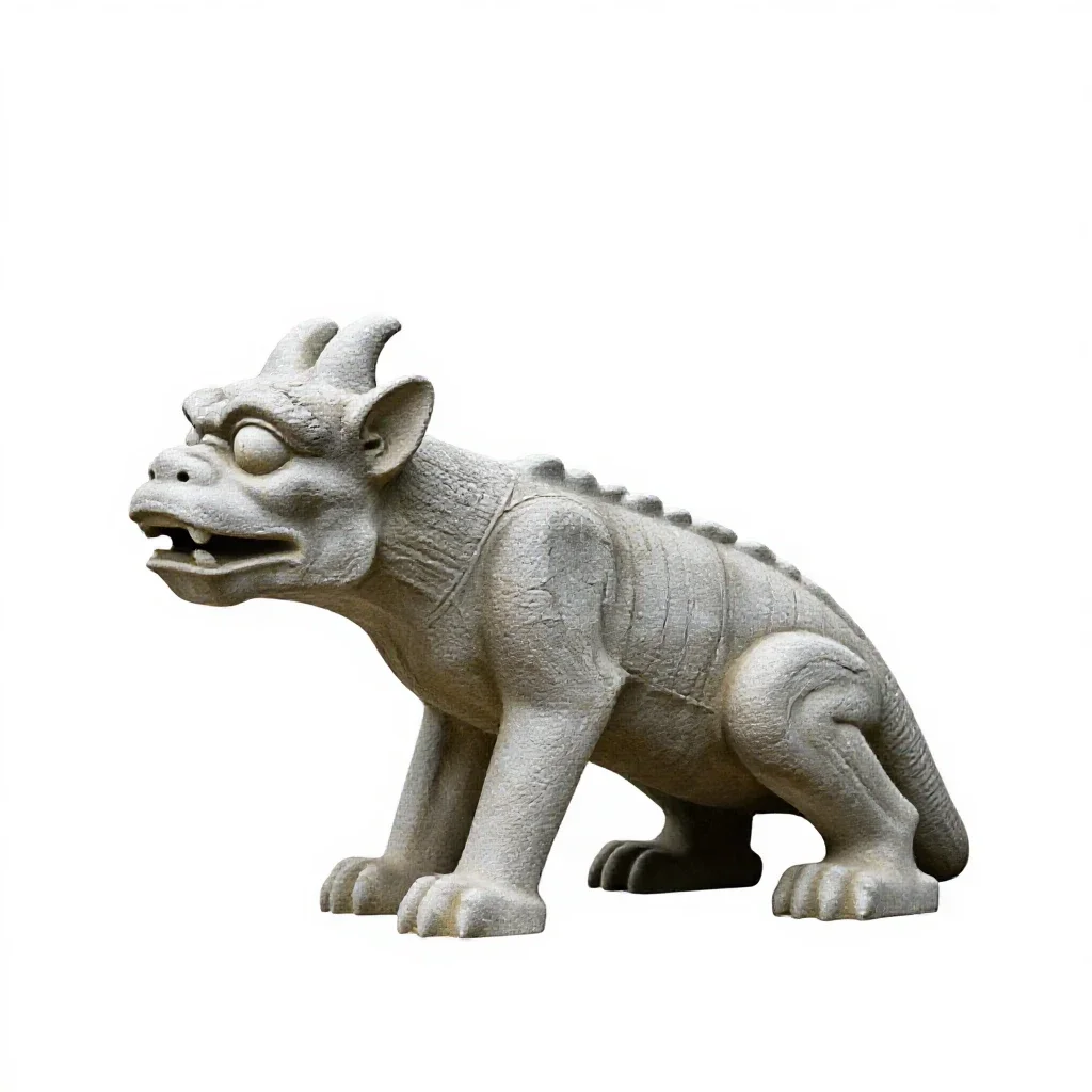 Stone gargoyle isolated on a white background