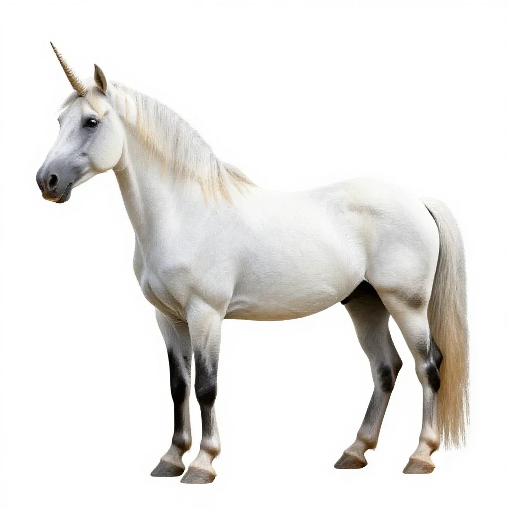 Unicorn at rest isolated on a white background