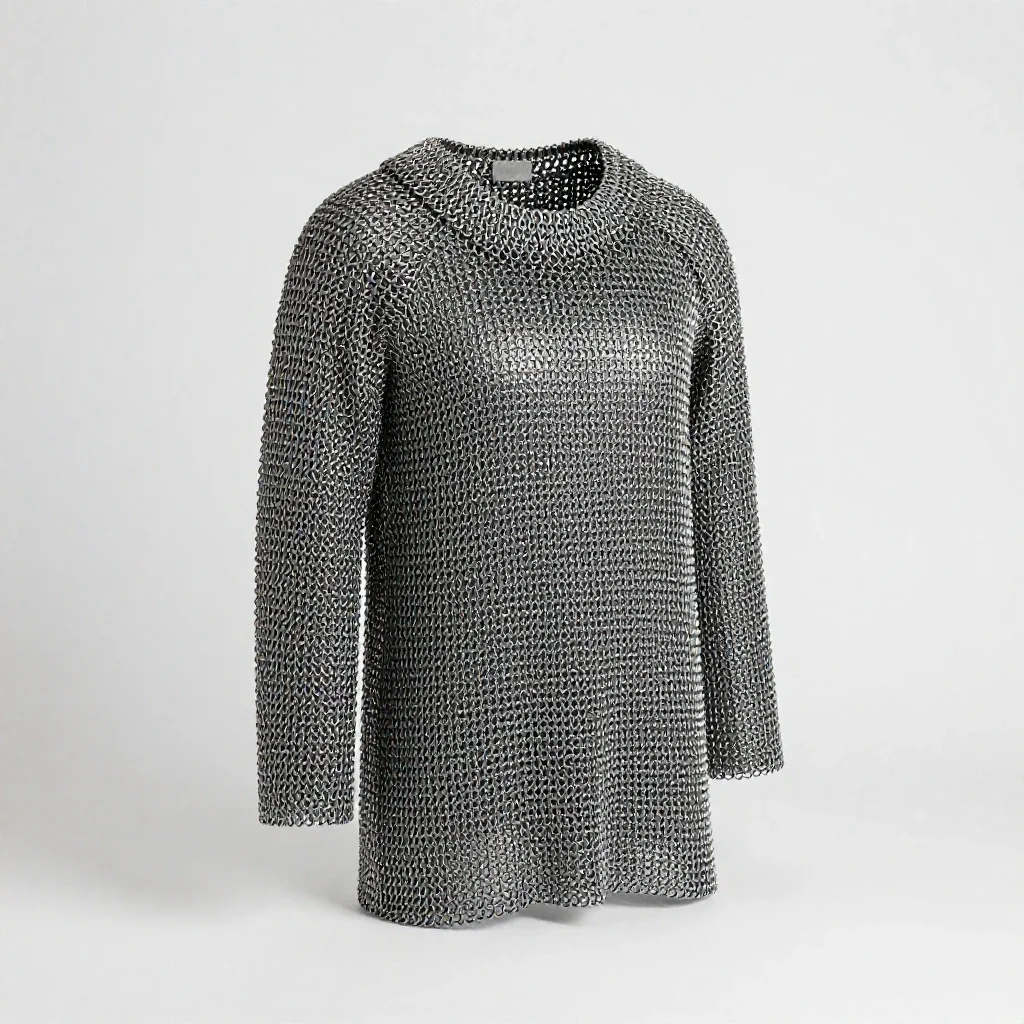 Chainmail hauberk isolated on a white background