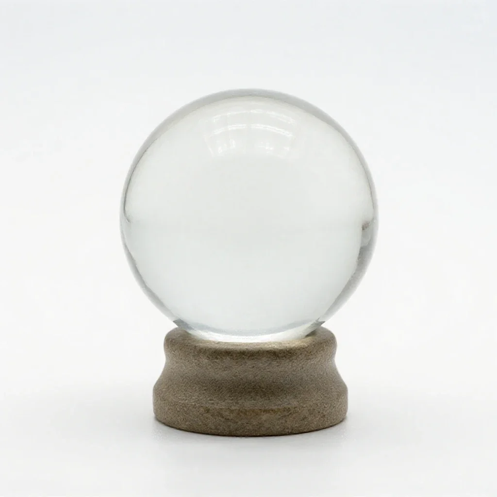 Crystal ball on a stand isolated on a white background