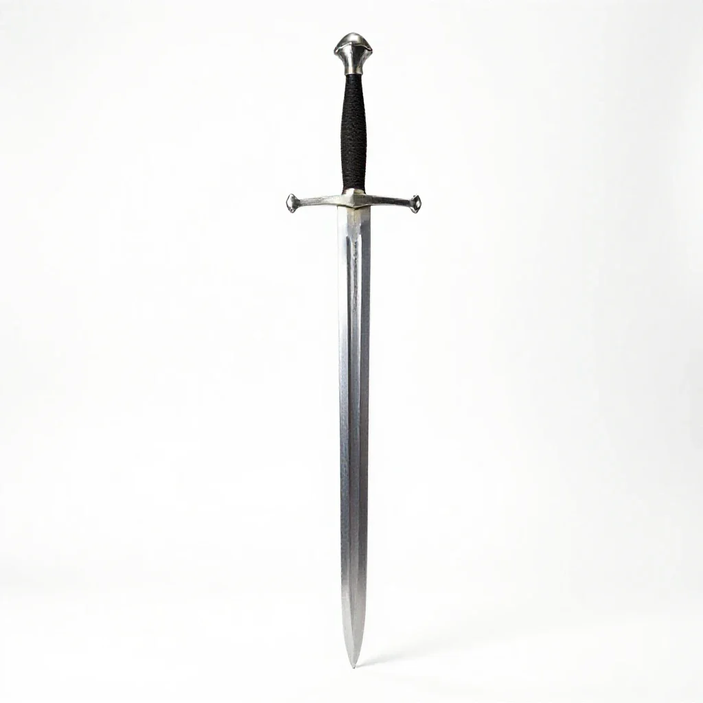 Knight's longsword isolated on a white background