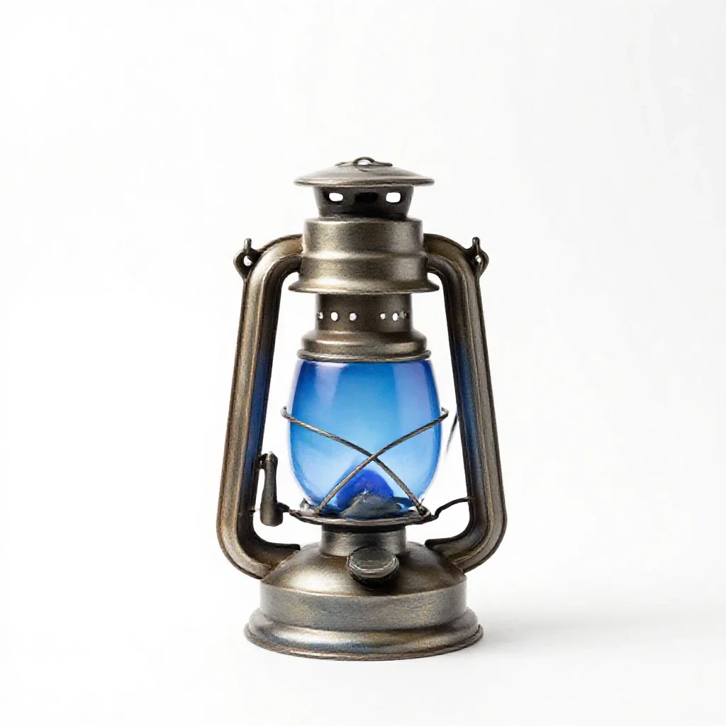 Lantern of blue flame isolated on a white background