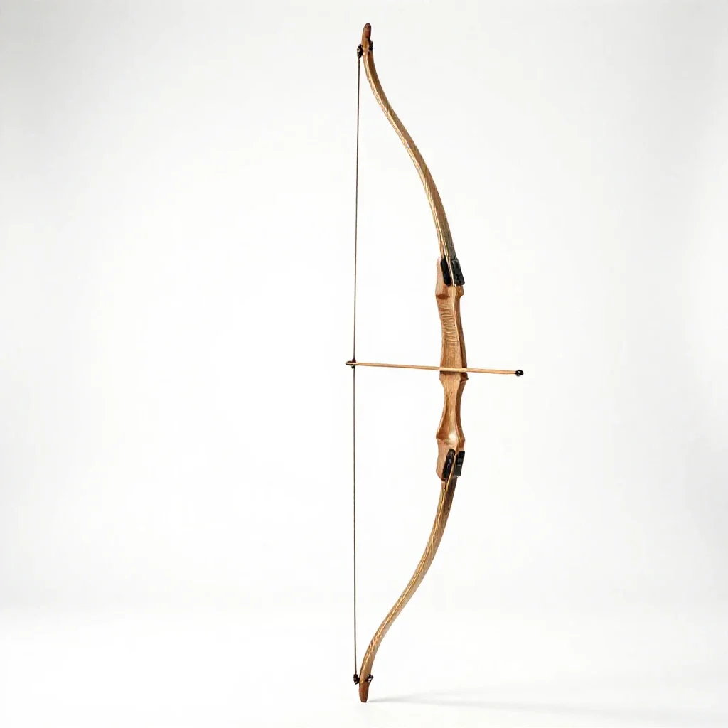 Longbow with a quiver isolated on a white background