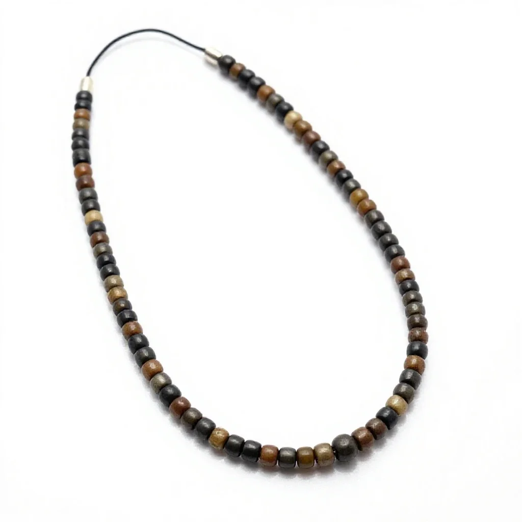 Beaded necklace isolated on a white background