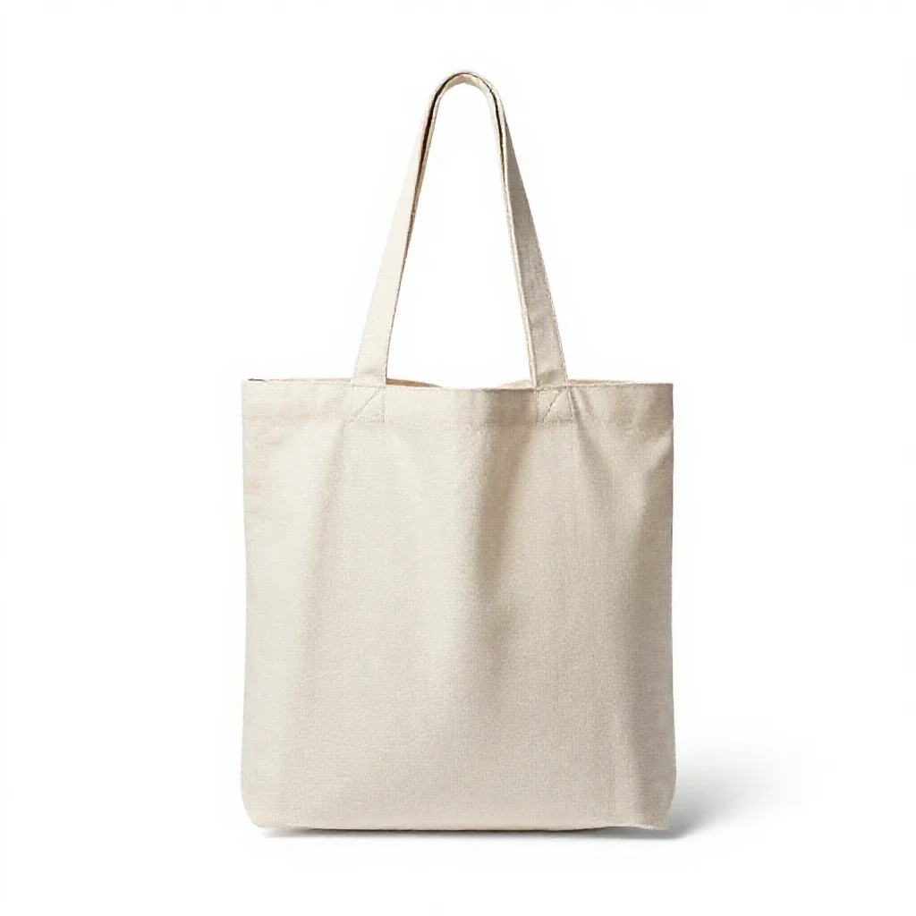 Canvas tote bag isolated on a white background