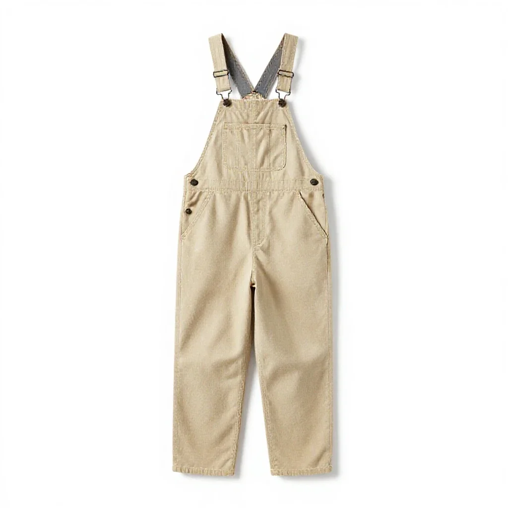 Pair of canvas overalls isolated on a white background