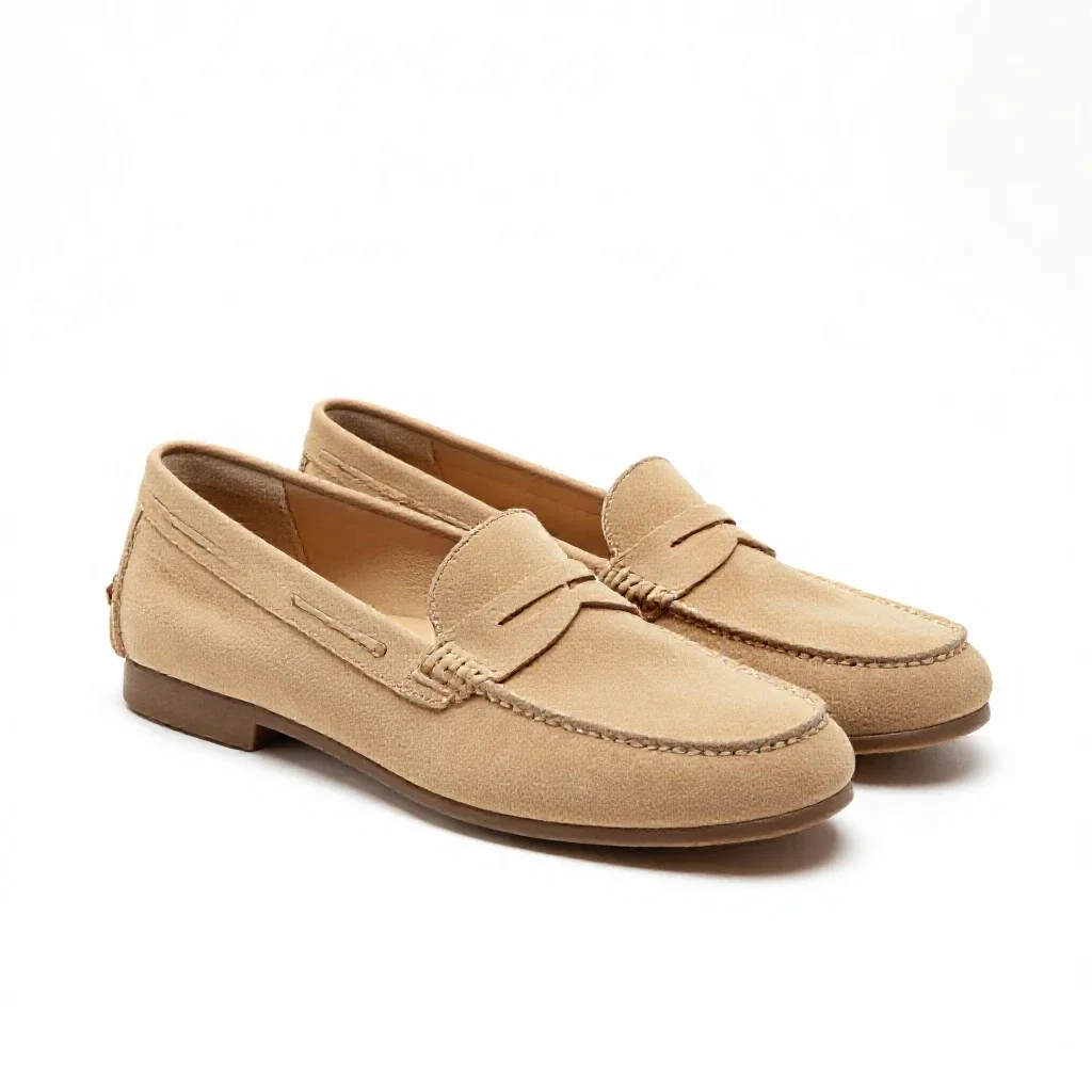 Pair of loafers isolated on a white background