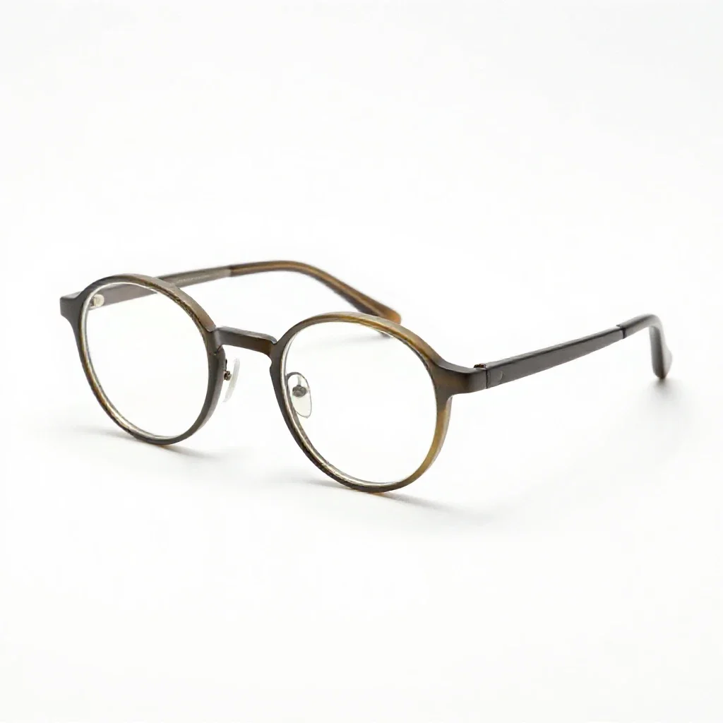 Pair of round spectacles isolated on a white background