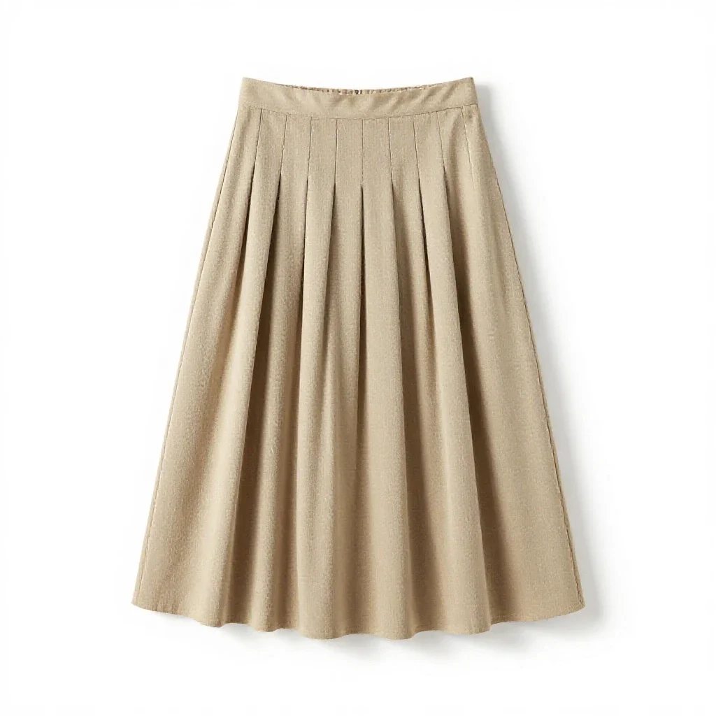 Pleated skirt isolated on a white background
