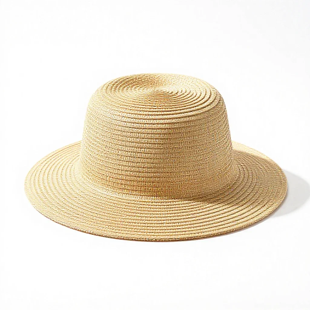 Straw sun hat isolated on a white background