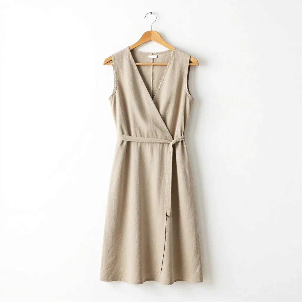 Wrap dress on a hanger isolated on a white background