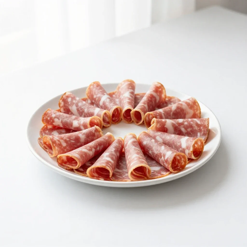Charcuterie selection isolated on a white background