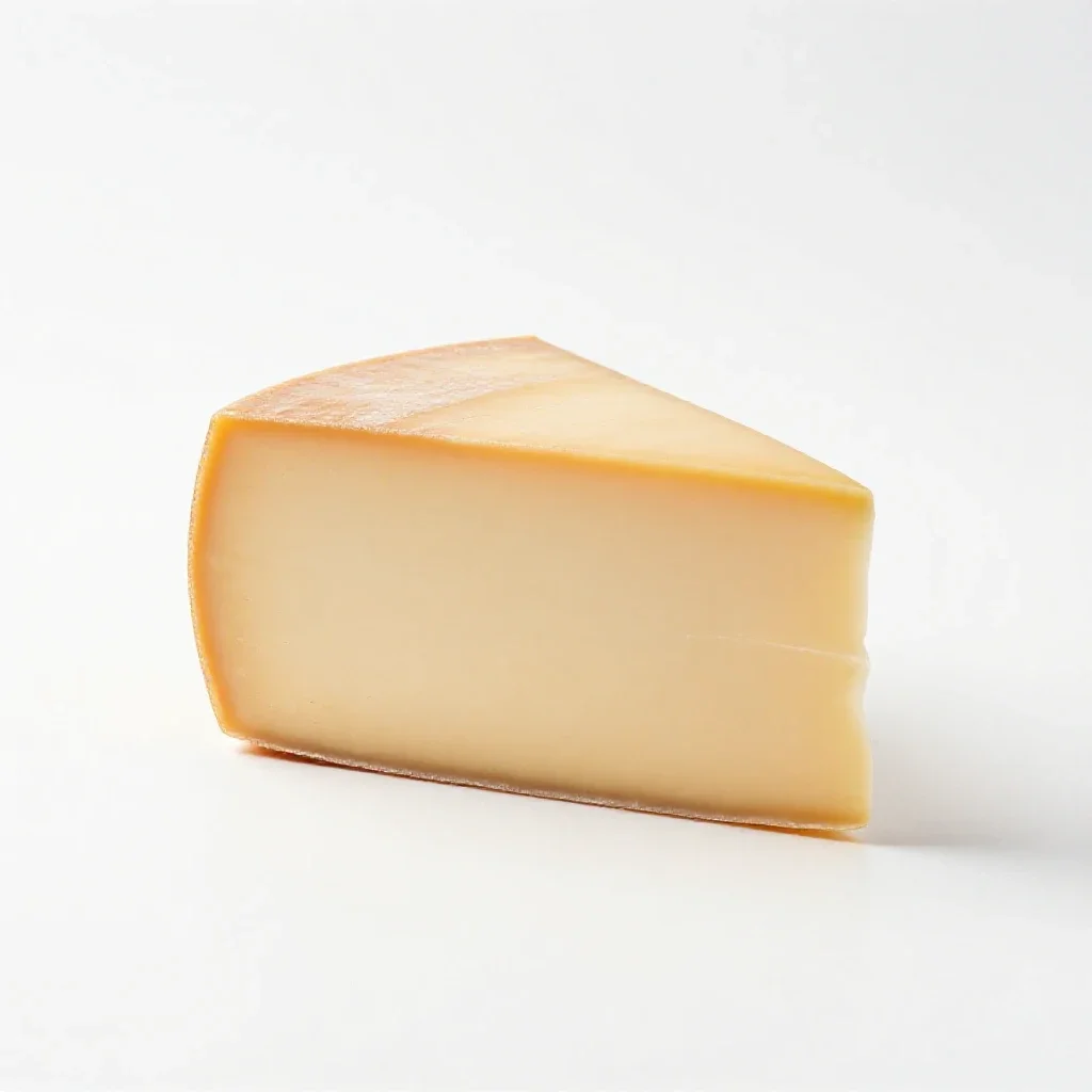 Cheese wheel wedge isolated on a white background