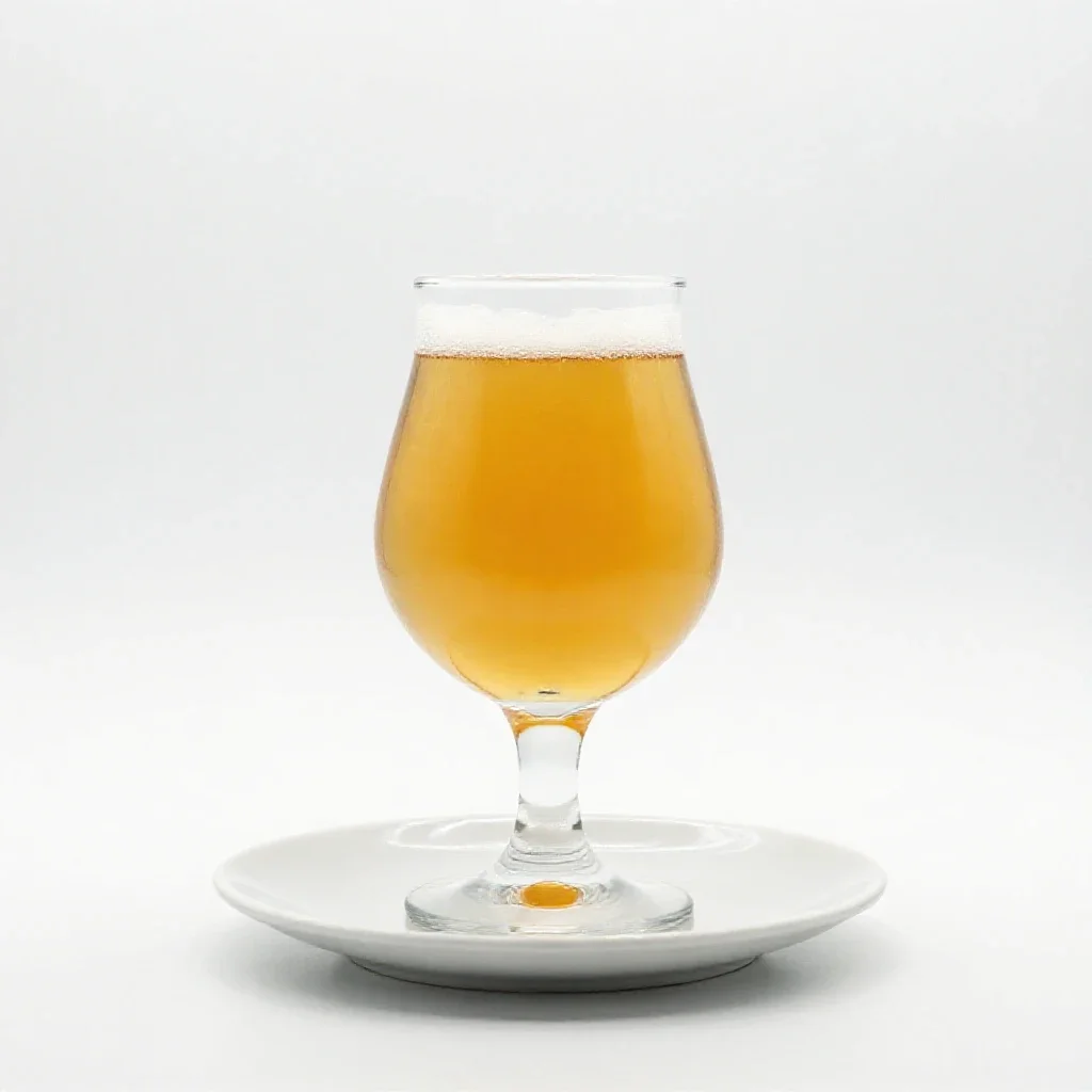 Craft beer in a tulip glass isolated on a white background