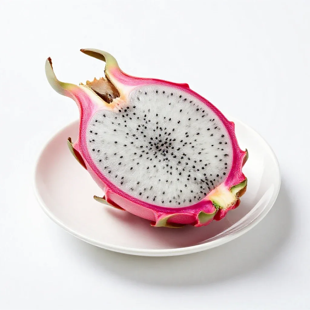 Dragon fruit halved isolated on a white background