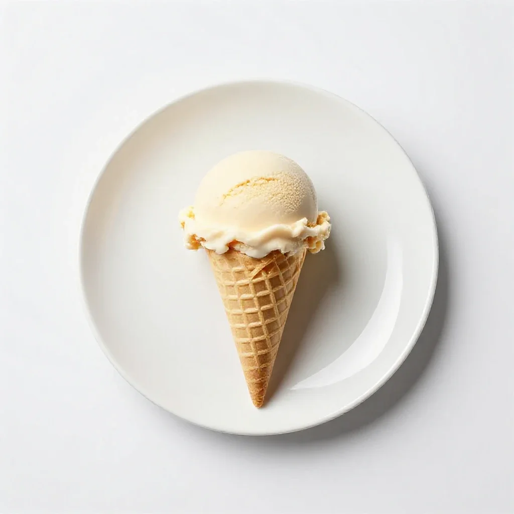 Gelato cone isolated on a white background