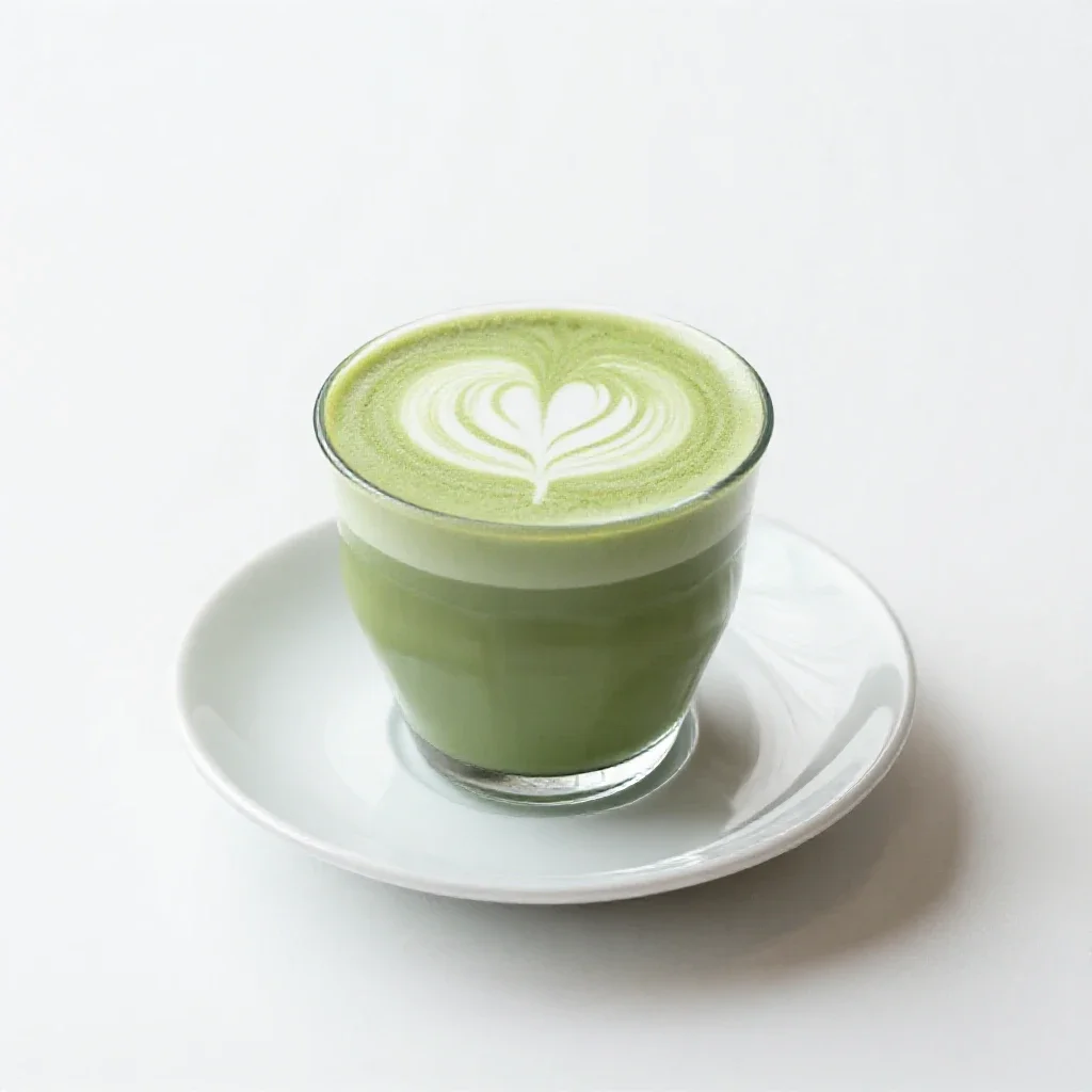 Matcha latte isolated on a white background
